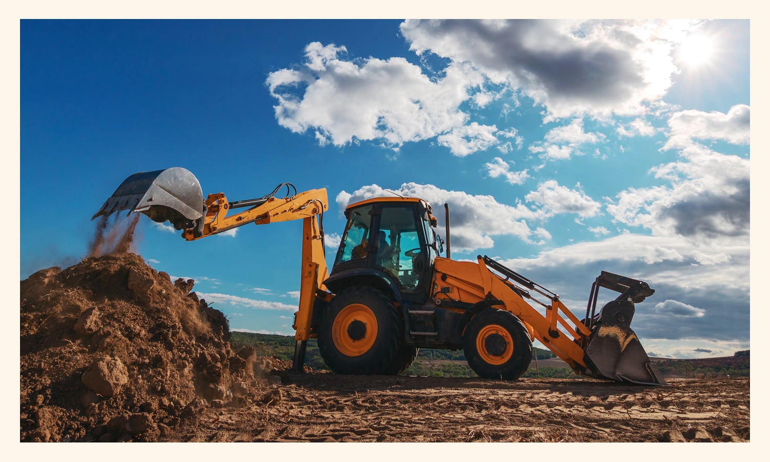 Backhoe digging