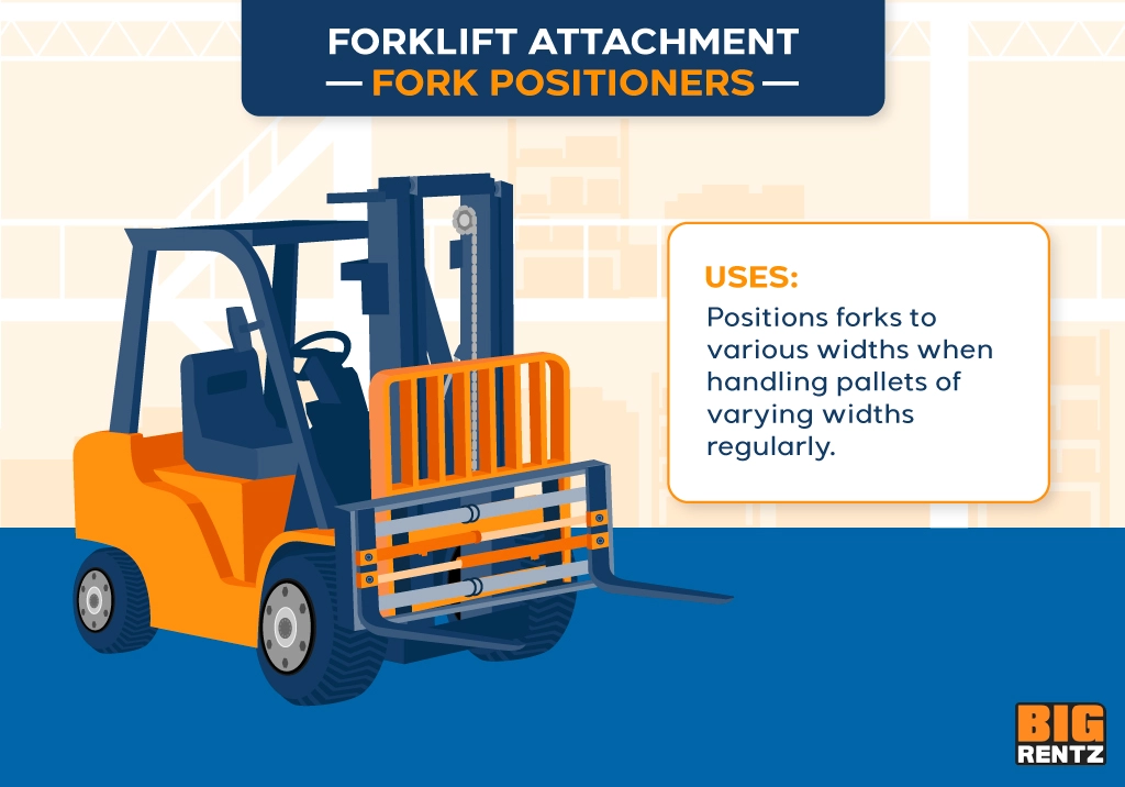 forklift fork positioners attachment