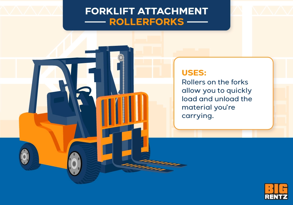 forklift rollerforks attachment