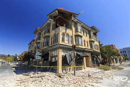 Disaster damage on an older building