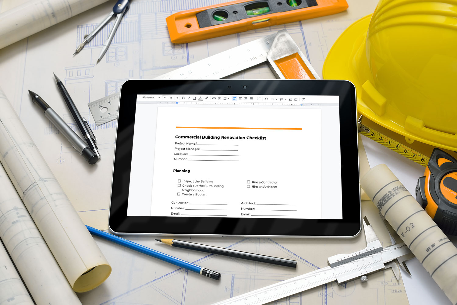 Renovation checklist mockup