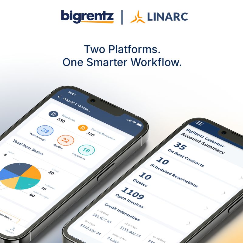 Construction Tech Leaders BigRentz & Linarc Partner to  Eliminate Procurement Friction & Reduce Costly Jobsite Delays