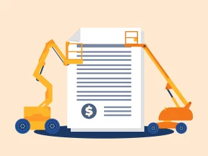 invoice next to boom lifts