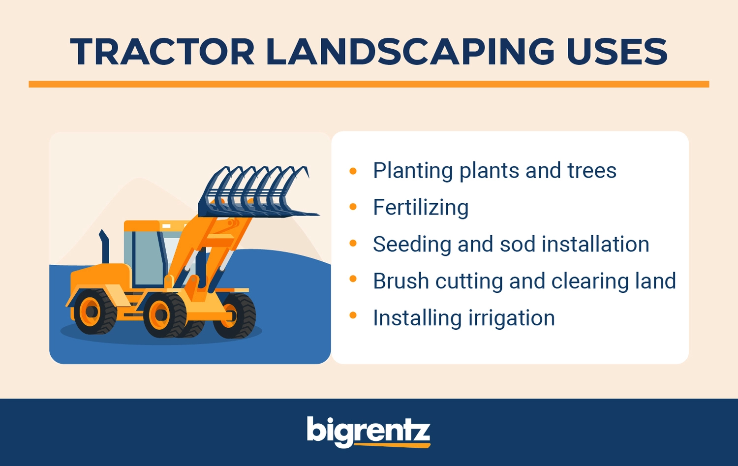 tractor landscaping uses